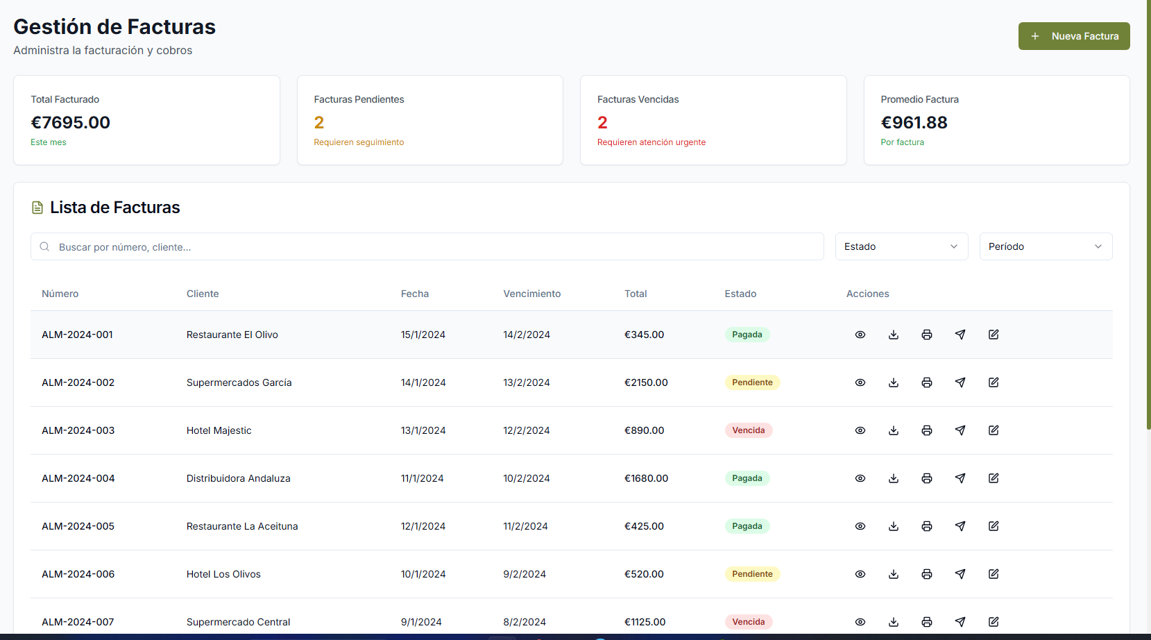 Facturación automática OLEUMEXTRA
